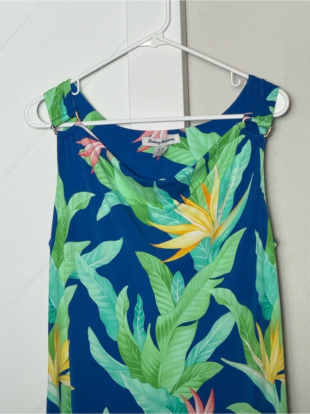Tommy Bahama Nirvana Night Tropical Maxi Dress Bird of Paradise Blue M - Picture 4 of 9